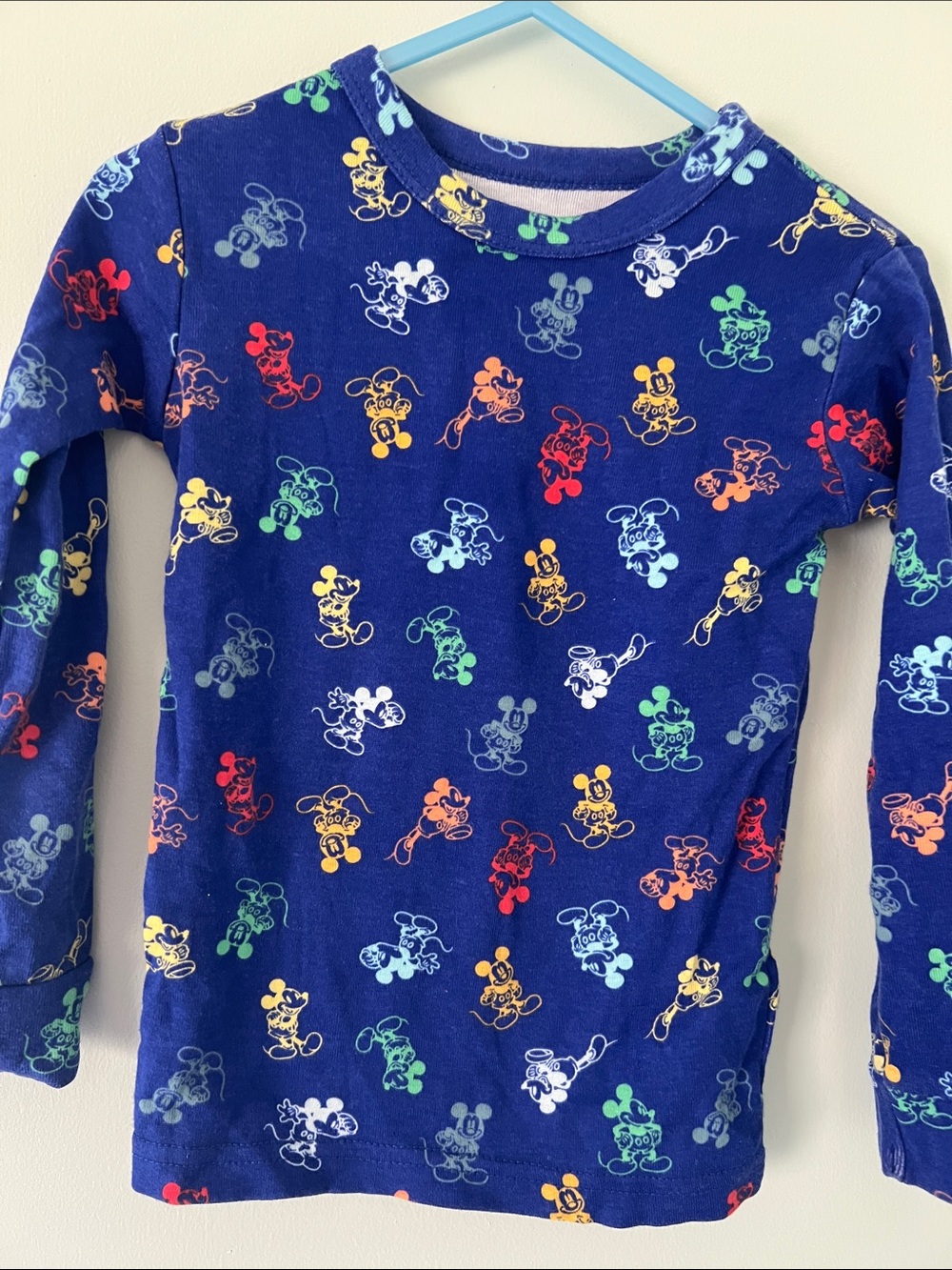 Children's Navy Blue Mickey Mouse Long-Sleeve Tee